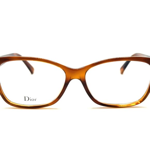 NEW CHRISTIAN DIOR LADYDIORO2 SX7 Light Havana Eyeglasses 55mm 15 145 - Picture 2 of 9